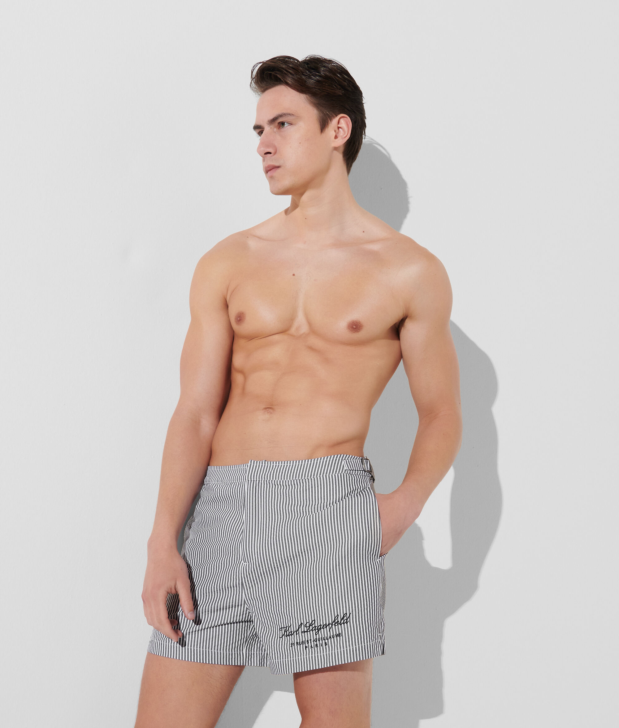 (image for) Fashionable HOTEL KARL STRIPED BOARD SHORTS